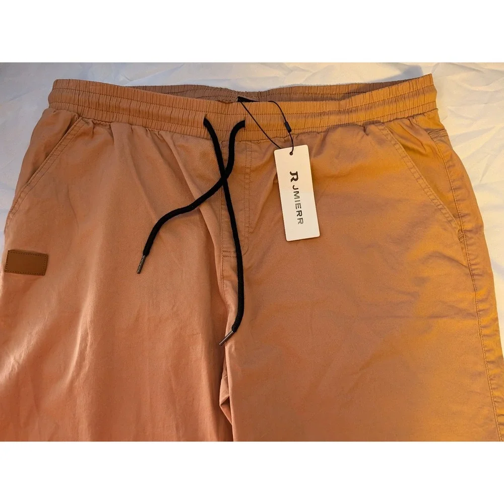 JMIERR Mens Casual Board Shorts Drawstring Summer Beach Shorts, XL, Beige Sz 40